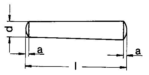 DIN2339 Taper Pin - Product Drawing - l=OAL,d=diameter