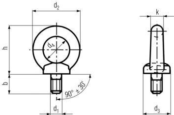 DIN 580 Eye Bolt Dimensions