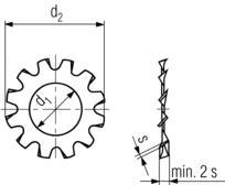 DIN 6797 Washers Dimensions