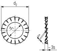 DIN 6798 Washers Dimensions