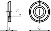 DIN6916HV-C45 Structural Washer - Product Drawing - d1=ID, d2=OD, s=thickness