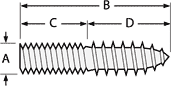 Hanger Bolt Measurement Illustration 