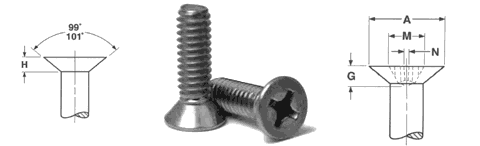 Flat Head 100º Machine Screws Flat Head 100º Machine Screws